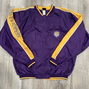 Vintage Throwback College LSU Tigers Windbreaker Pull Over Champs Sports SEC